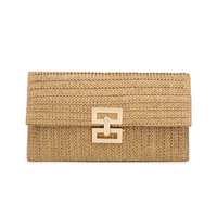 Pochette en fausse paille pour femme, sac de plage d'été, pochette enveloppe tissée synthétique, sacs à main de soirée pour mariage