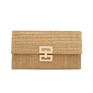 Pochette en fausse paille pour femme, sac de plage d'été, pochette enveloppe tissée synthétique, sacs à main de soirée pour mariage - Product Image 3