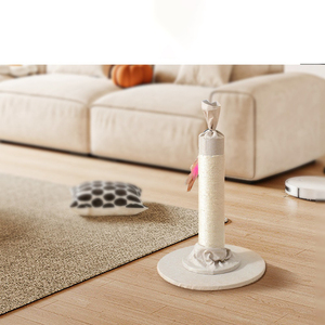 Minimalist Cat Scratcher <b>Post</b> With Feather Toy Sisal Wrapped Single <b>Level</b> Indoor Cat Tree For Cats - Product Image 4