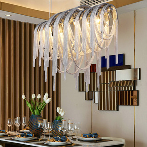 Lámpara de Araña LED de Aluminio Moderna Nórdica, Decoración para el Hogar, Blanca 4000K, Altura Ajustable, para <span class=keywords><strong>Restaurante</strong></span>, Sala de Estar - Product Image 3