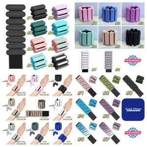 Bracelets lestés réglables de 1 lb, 2 lb, 4 lb, poids de cheville ajustables, exercices de fitness, ensemble de poids personnalisés en silicone pour cheville et poignet - Product Image 2