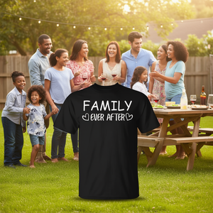 T-shirt Family Ever After Adoption pour adultes, unisexe, col rond, manches courtes, imprimé en sérigraphie, pour les réunions de famille et les fêtes - Product Image 3