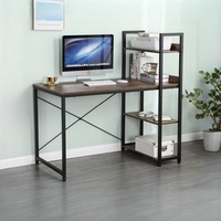 Bureau d'ordinateur en métal CHICON simple avec couvercle amovible, design convertible, étagère intégrée pour la maison, la chambre ou le bureau