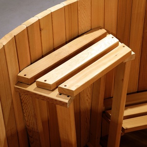 Proelife 2025 Design moderne tonneau de bain en cèdre source chaude bain en bois extérieur poêle à bois forme ronde pour l'extérieur - Product Image 5