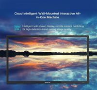 Tableau interactif intelligent 4K UHD Android 14 de 98 pouces, double OS, 20 points interactifs, double stylet, diffusion sans fil pour salles de classe et réunions d'affaires