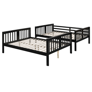 Full Over Full <b>Bunk</b> <b>Bed</b> With Ladder Espresso Kids Teen Bedroom Furniture - Product Image 4