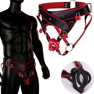 Cinturón de Castidad Masculino FRRK Bdsm, Jaula de Castidad de Cuero, Anillo para Pene, Juguetes Sexuales de Castidad para Hombres, Arnés de Castidad Masculino de Cuero - Product Image 1