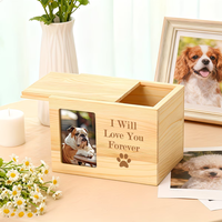 Urne funéraire en bois pour animaux de compagnie avec porte-photo, cercueil en bois pour animaux, couvercle coulissant, boîte à souvenirs pour animaux, urne funéraire en bois pour animaux