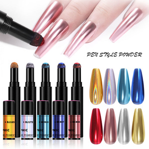 Stylo Effet Miroir Chrome pour Ongles, Poudre Solide Holographique Métallique Titane à Coussin d'Air, 13 Couleurs, Vente en Gros pour Salons, OEM, Marque Privée - Product Image 1