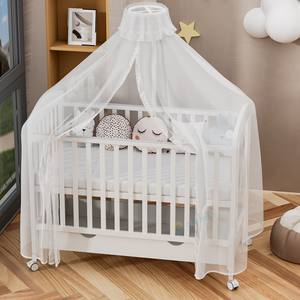 Cuna de madera de alta calidad, cuna de altura ajustable con paneles laterales acrílicos y juego de cama - Product Image 4