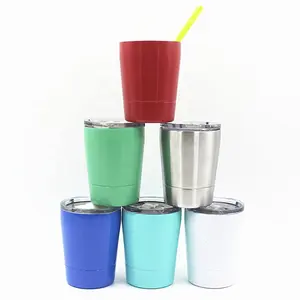 taza de leche pequeña Suppliers-Vaso de café pequeño y creativo para niños, vaso de leche aislado de 8oz, de acero inoxidable 304, personalizado, para exteriores