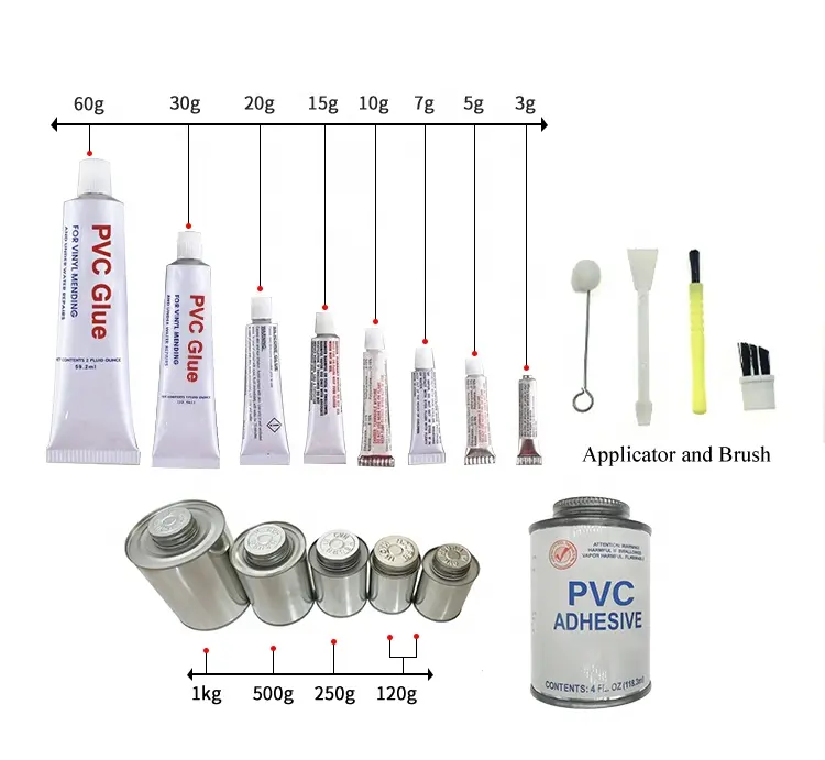 Kit de reparación de tuberías subacuáticas, pegamento solvente de tubería de U-PVC, adhesivo de cemento de Pvc para accesorios de tuberías de plástico