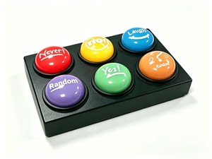 Bouton sonore parlant à 6 boutons avec enregistrement vocal, lumières LED, en plastique, enregistrement de <span class=keywords><strong>chansons</strong></span> de <span class=keywords><strong>60</strong></span> secondes, forme personnalisable, outil de jeu éducatif - Product Image 2