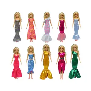 새로운 사용자 정의 하이 퀄리티 메이크업 30cm 인형 옷 액세서리 12 인치 인어 공주 원피스 어린이 장난감
