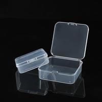 Mini boîte de rangement organisateur en plastique transparent vide carrée personnalisée avec couvercles à charnière pour petites boîtes d'emballage de cadeaux artisanaux