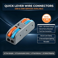 Konektor Kabel Sambung Cepat Grosir Pabrik Langsung 2 Pin Lever Nut Inline Butt Terminal Block Tahan Api