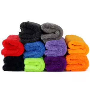Wholesale Quick Detailing 500gsm Coral Fleece Plush Pile Super Thick Microfiber Car Wash Cloth Cleaning Towel