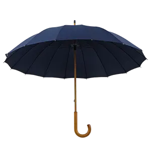 eco friendly 16K manual open wood handle straight umbrella with RPET fabric