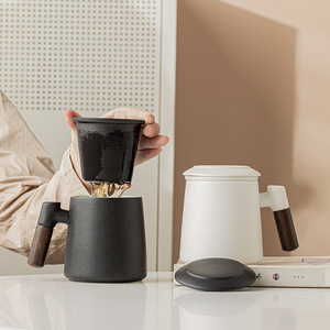 Bán buôn tách trà TÁCH GỐM Mug gỗ xử lý chữ vành đai Lọc Quà Tặng đặt hàng riêng in ấn - Product Image 3