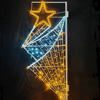 Lumière LED en forme d'étoile pour festival de Noël en extérieur, motif H200cm IP65, PVC décoratif, paysage, ange, vacances, lampes de poteaux de rue 2D