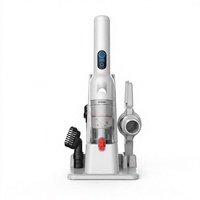 Aspirateur de voiture sans fil portatif, aspirateur de poussière portable rétractable avec base de charge et écran LED