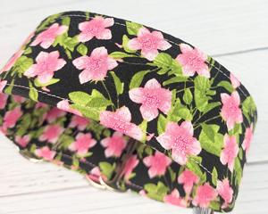 Avec fleurs roses, tissu lévrier noir martingale à glissement limité ou collier à boucle, collier de chien fille/bloom - Product Image 3