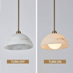 Luce ciondolo da bagno in alabastro con cupola di Design contemporaneo - Product Image 6