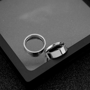Hot Selling Simple Glossy <b>Silver</b> Plated <b>Plain</b> Band <b>Ring</b> Classic Versatile Unisex's Stainless Steel <b>Rings</b> Wholesale Jewelry - Product Image 2