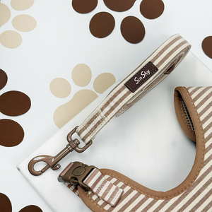 Set Personalizzato SinSky di Collare e Guinzaglio Regolabile per Cani, Imbracatura OEM in Lino a Righe, Set di Imbracature di Design alla Moda per Cani - Product Image 4