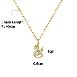 Collar con Colgante de Mariposa y Cisne para Mujer, Acero Inoxidable 304, Zirconia, Chapado al Vacío, Impermeable, Diseño 3D que No se Destiñe - Product Image 6