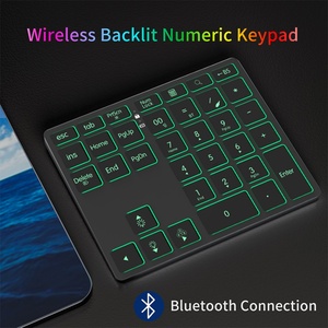 แป้นพิมพ์ตัวเลขไร้สายไฟหลัง BT numpad RGB แบบชาร์จได้คีย์บอร์ดตัวเลข35ปุ่มแป้นพิมพ์การป้อนข้อมูลแป้นพิมพ์ภายนอก - Product Image 2