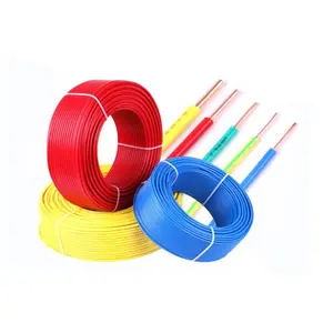 12 AWG 가정용 집 전기 와이어 1.5 mm2 얇은 소프트 구리 와이어 도체 pvc 절연 bvr 케이블