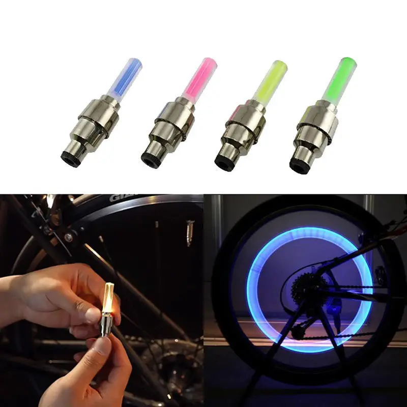 Vélo coloré luciole Induction valve LED roue lumière vélo pneu pneu Valve pour voiture roue lumière