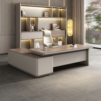 Escritorio Ejecutivo Estilo Italiano, Convertible, Modular, Extensible, Muebles de Oficina Modernos de Lujo para CEO