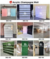 Décorations de mariage : Supports muraux carrés et ronds roses pour cadeaux, étagères à vin, présentoirs de cartes de table en acrylique DIY, supports muraux pour boissons