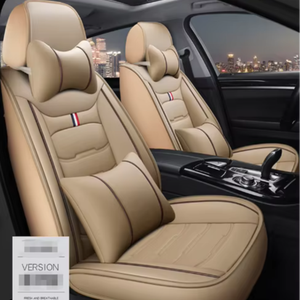 Housses <span class=keywords><strong>de</strong></span> siège YMSD <span class=keywords><strong>de</strong></span> luxe en cuir PU pleine fleur, imperméables, avec surpiqûres, compatibles airbag, trous pré-découpés, garantie 1 an - Product Image 1