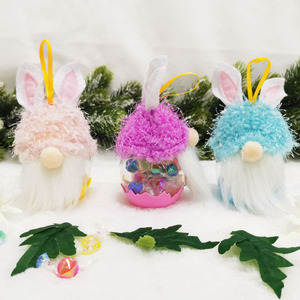 Easter Gnomes Easter Easter Jar Spring Decoration Easter Egg Shape Storage Container Candy Jar Hanging Bunny Gnomes Rabbit Ornaments For Home Decor Kids' Gift