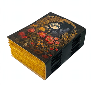 Handmade Leather Journal Moon Floral Design Antique <b>Lock</b> <b>Notebook</b> 200 Pages Hardcover Vintage Writing Diary Rustic Gift Pencil - Product Image 5