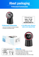 Lector de Códigos de Barras de Escritorio 2D CMOS de Alta Velocidad JR T52 con Sensor Automático, Escáner de Códigos QR para Pagos Móviles en Puntos de Venta de Supermercados