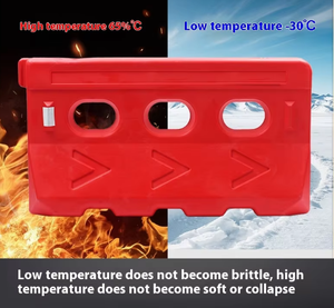 Красное заполненное водой пластиковое дорожное Баррикада для безопасности дорожного движения, дорожное блокирующее устройство для управления движением - Product Image 6