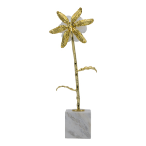 Statuetta di fiore con base in marmo per decorazioni casa, ufficio, scultura d'accento, tavolo, bagno, soggiorno - Product Image 4