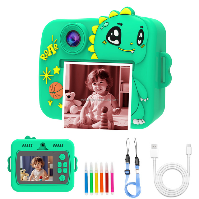 Creative Kids Digital Camera Instant Thermal Print 2.4 Inch Screen Camera With Stickers Color Filters Birthday Gift Boys Girls