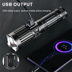 Siêu Sáng 30W Trắng Laser Ngân Hàng Điện 1000M Không Thấm Nước Có Thể Sạc Lại USB LED Ngọn Đuốc Chiến Thuật Làm Việc Ánh Sáng Ngoài Trời Đèn Pin - Product Image 4