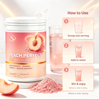 Complément alimentaire Private Label Peach Perfect Women 8-en-1 BCAA en poudre, créatine, collagène, soutien énergétique et musculaire, 420g