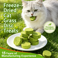Gefreeze-droogde kattengras schijfjes voor het voorkomen van haarballen & voor een mooie vacht, dagelijkse voeding, rechtstreeks van de fabriek.