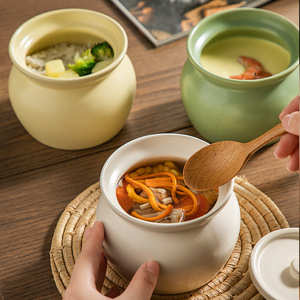 หม้อนึ่งอาหารไฟฟ้าพร้อมหม้อเซรามิกสำหรับตุ๋นซุปและนึ่งข้าวและไข่ - Product Image 2