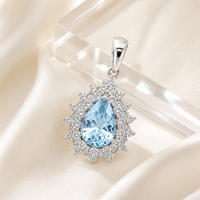 Pendentif de fiançailles en argent 925 avec zircon et pierres précieuses cultivées UM Jewelry, idéal pour un usage quotidien ou comme cadeau d'anniversaire de mariage