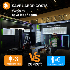 Gian hàng trưng bày quần áo Izexpo QuickBuild 20x20ft, gian hàng triển lãm mô-đun, nội thất tùy chỉnh, gian hàng hội chợ thương mại, gian hàng triển lãm gỗ - Product Image 4