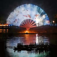 Pantalla de Agua Holográfica Flotante 7D para Proyección de Películas, Fuente Danzante, Espectáculo de Luces Láser para Eventos y Atracciones