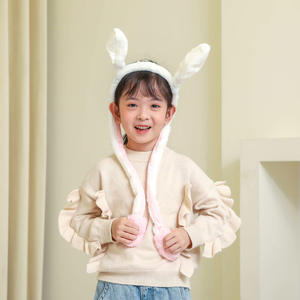 عصابات رأس مضيئة بتقنية LED مع آذان أرنب متحركة، إكسسوار شعر لطيف للمهرجانات والحفلات وعيد الفصح - Product Image 2